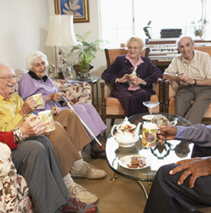 retired people consuming food