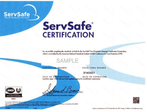 ServSafe Certificate